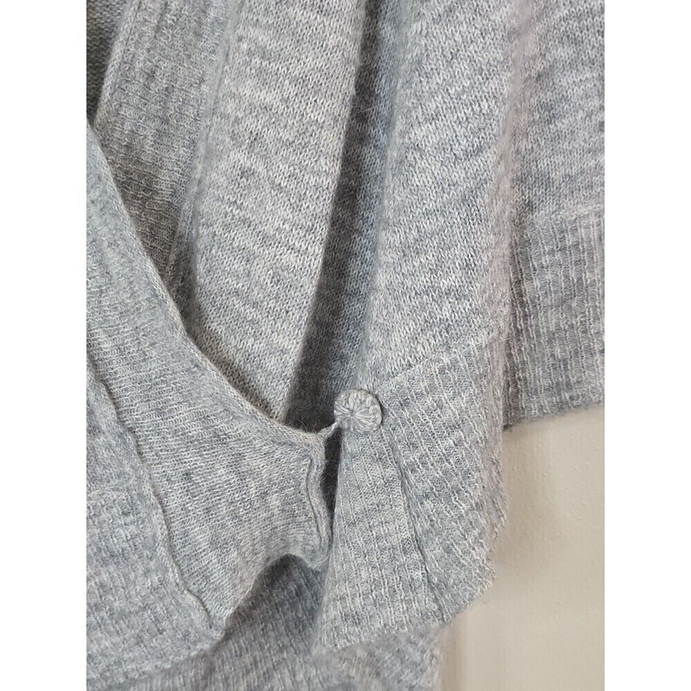 Anthropologie Knit & Knotted Alpaca Wool Blend Wrap Cardigan Gray Womens M - Picture 7 of 16